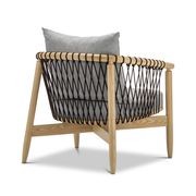 Tait Solid Ashwood Woven Rope Lounge Armchair | Natural & Grey gallery detail image