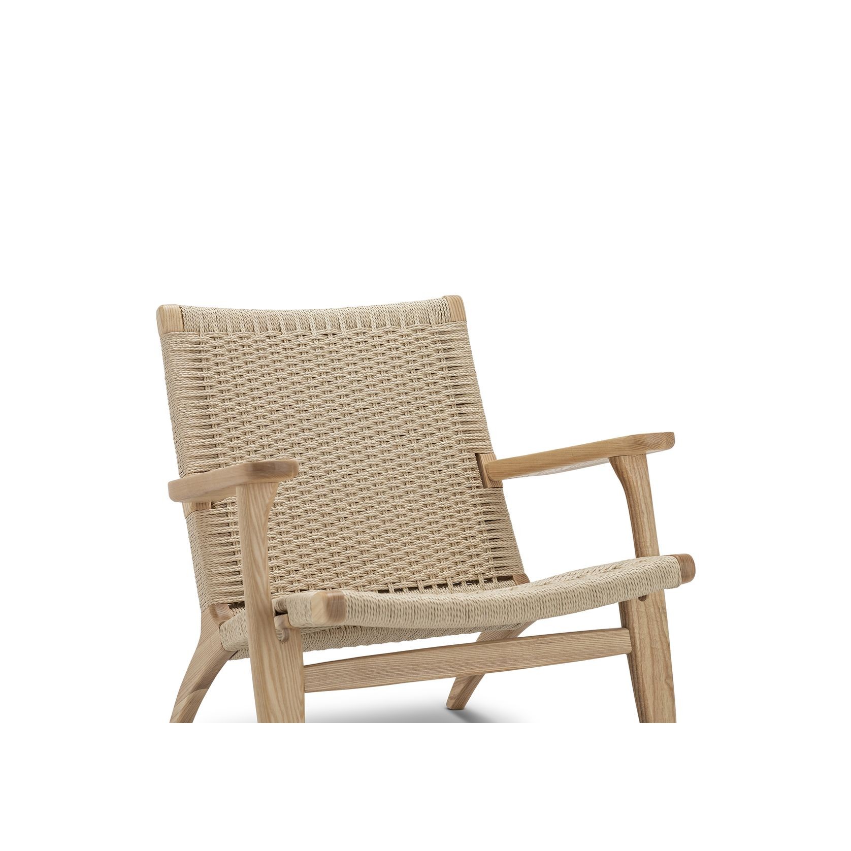 Miles Solid Ashwood Easy Lounge Chair | Natural gallery detail image
