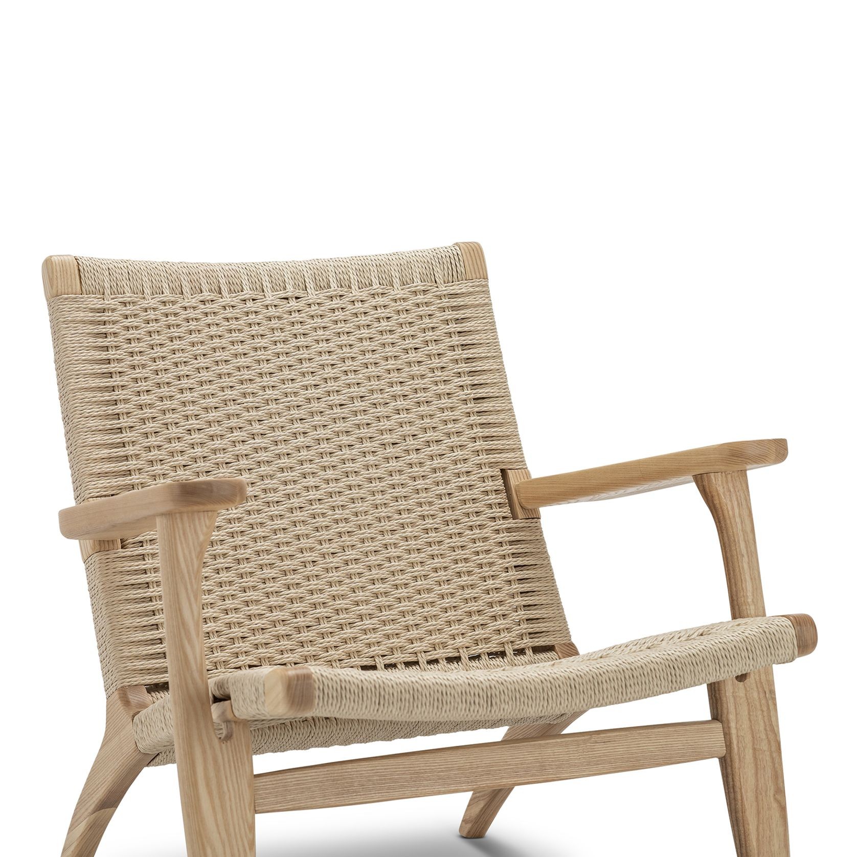 Miles Solid Ashwood Easy Lounge Chair | Natural gallery detail image