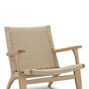 Miles Solid Ashwood Easy Lounge Chair | Natural gallery detail image
