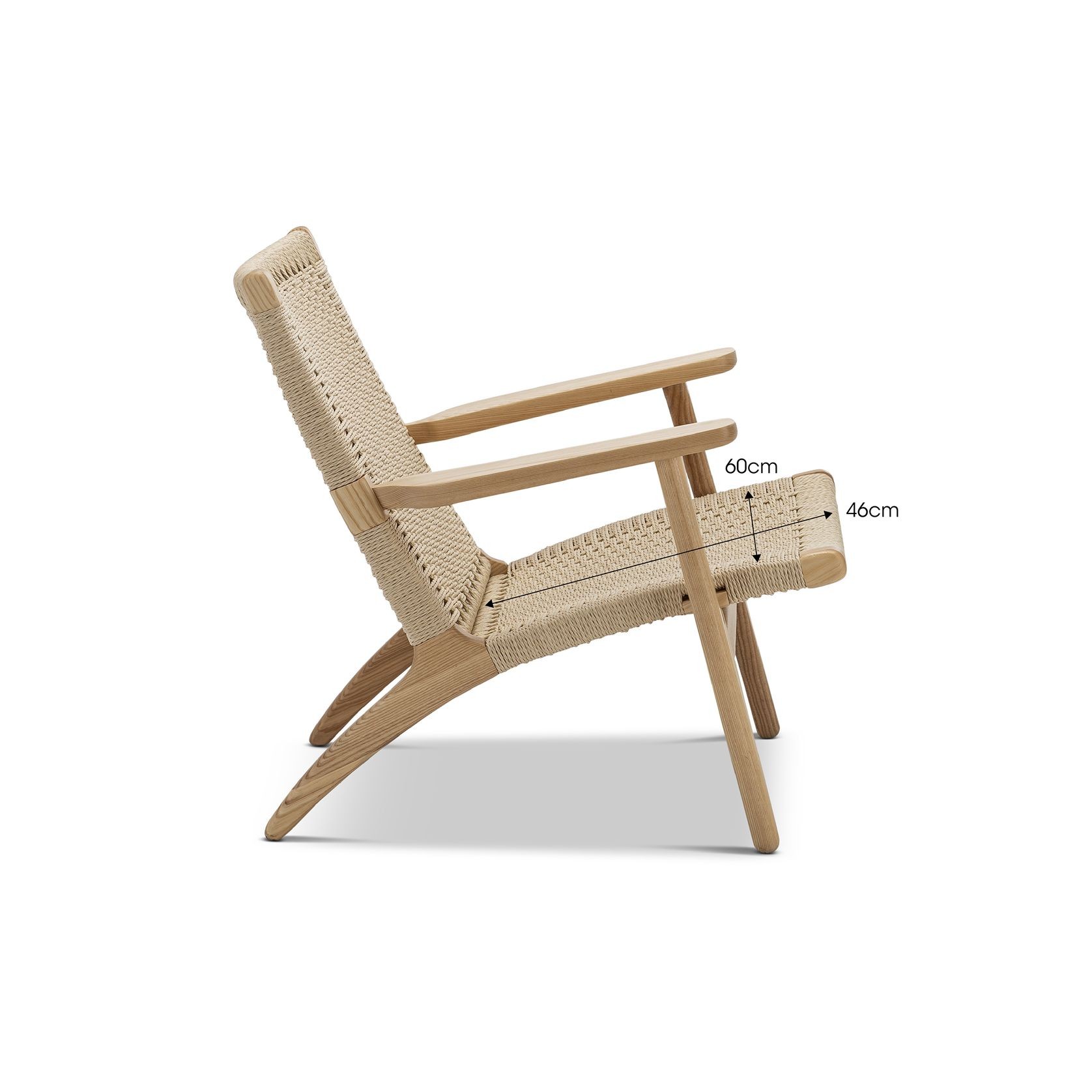Miles Solid Ashwood Easy Lounge Chair | Natural gallery detail image