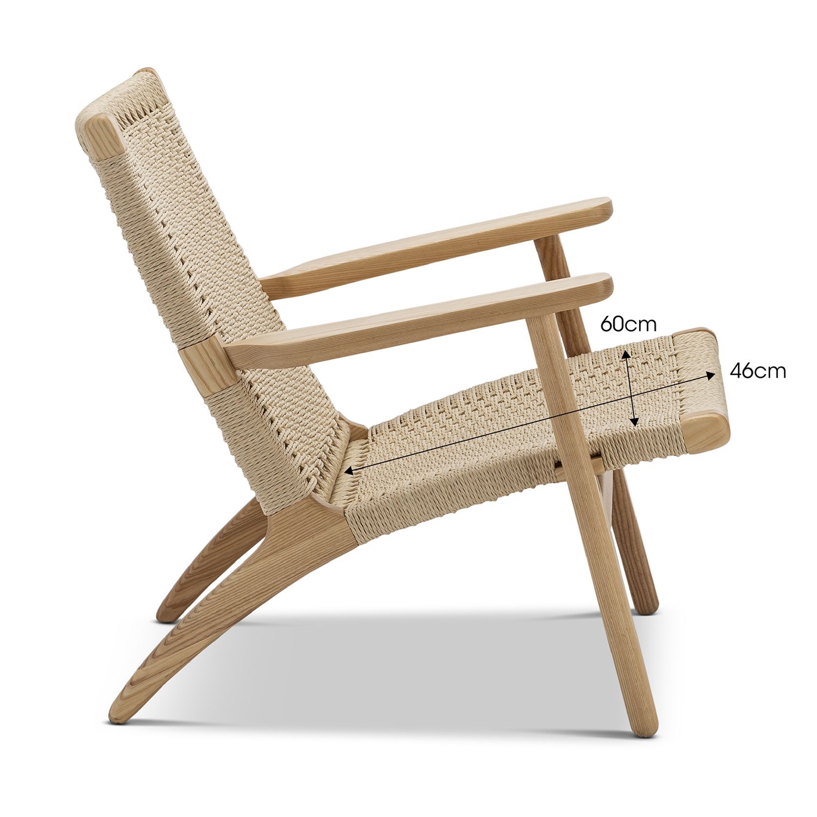 Miles Solid Ashwood Easy Lounge Chair | Natural gallery detail image