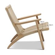Miles Solid Ashwood Easy Lounge Chair | Natural gallery detail image