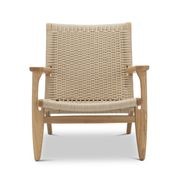 Miles Solid Ashwood Easy Lounge Chair | Natural gallery detail image