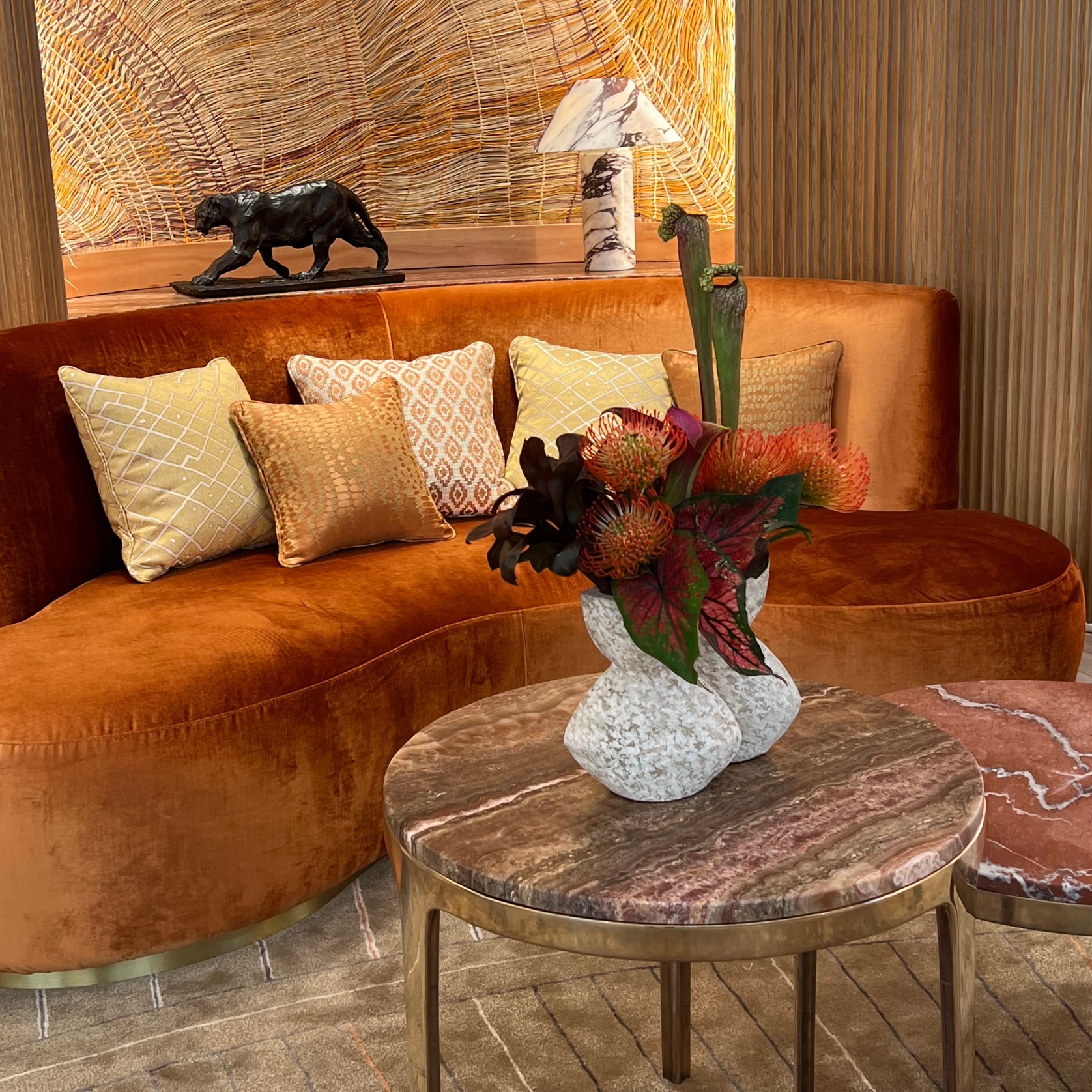 Mid Century Semi-Circle Curved Sofa gallery detail image