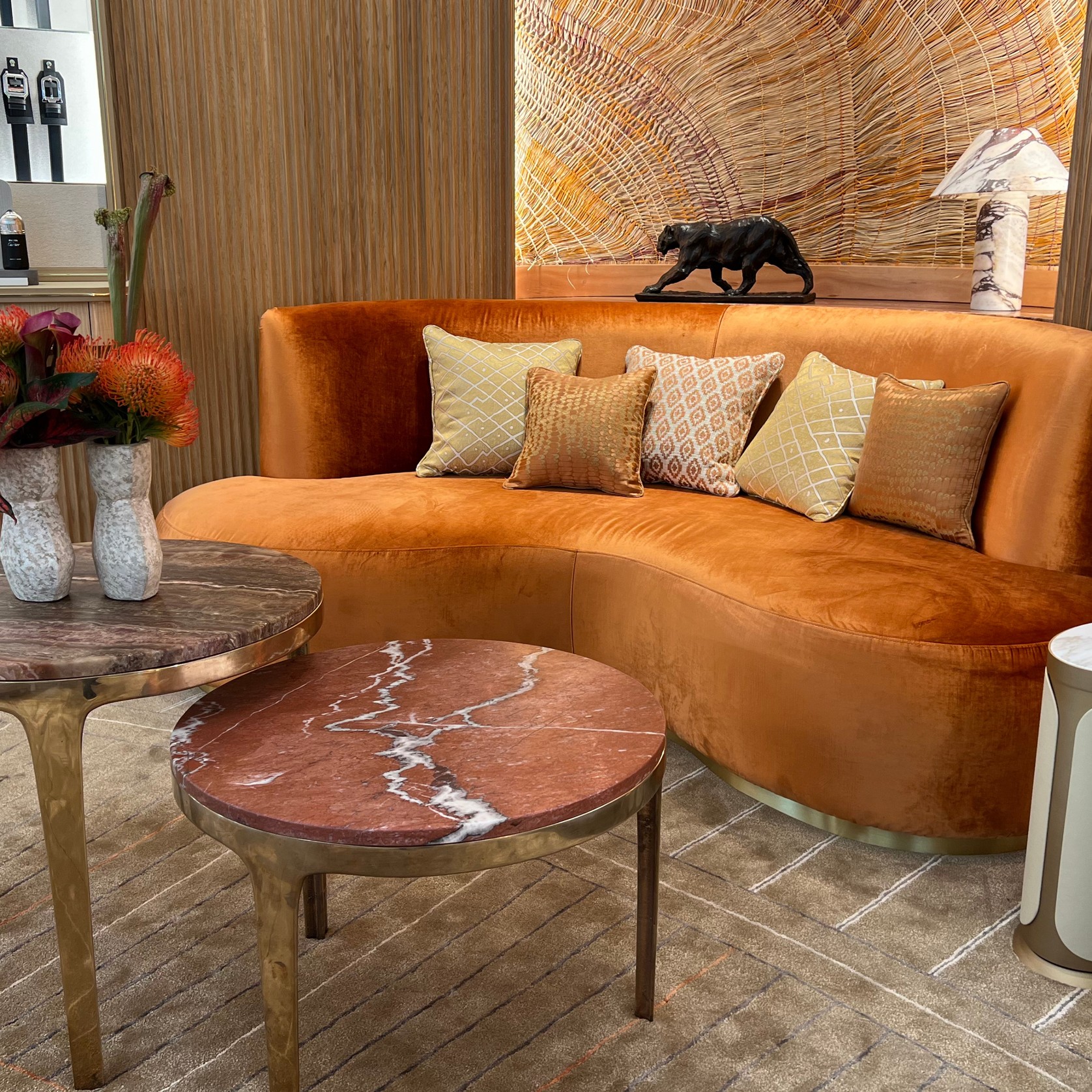 Mid Century Semi-Circle Curved Sofa gallery detail image