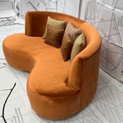 Mid Century Semi-Circle Curved Sofa gallery detail image