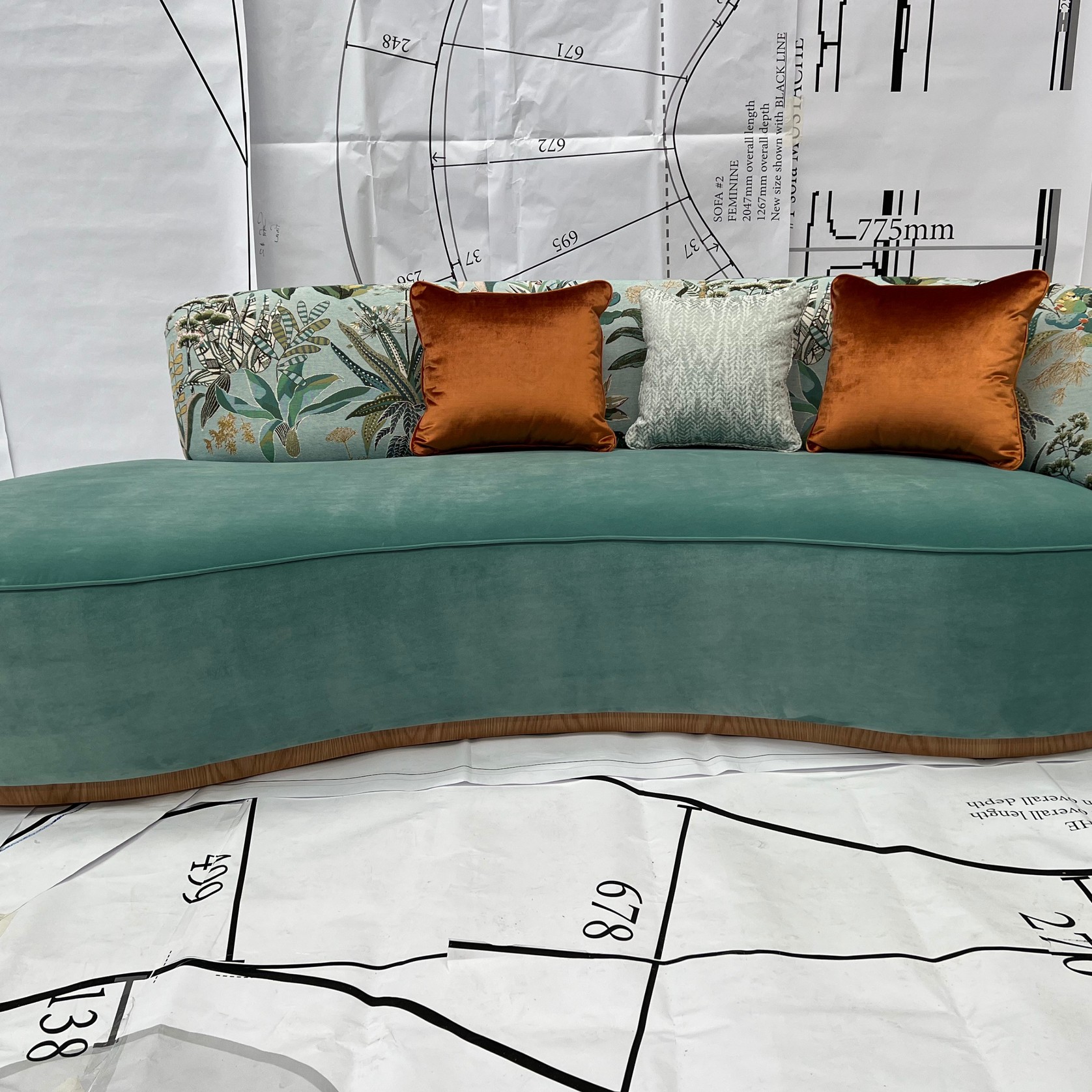 Mid Century Asymmetric Sofa gallery detail image