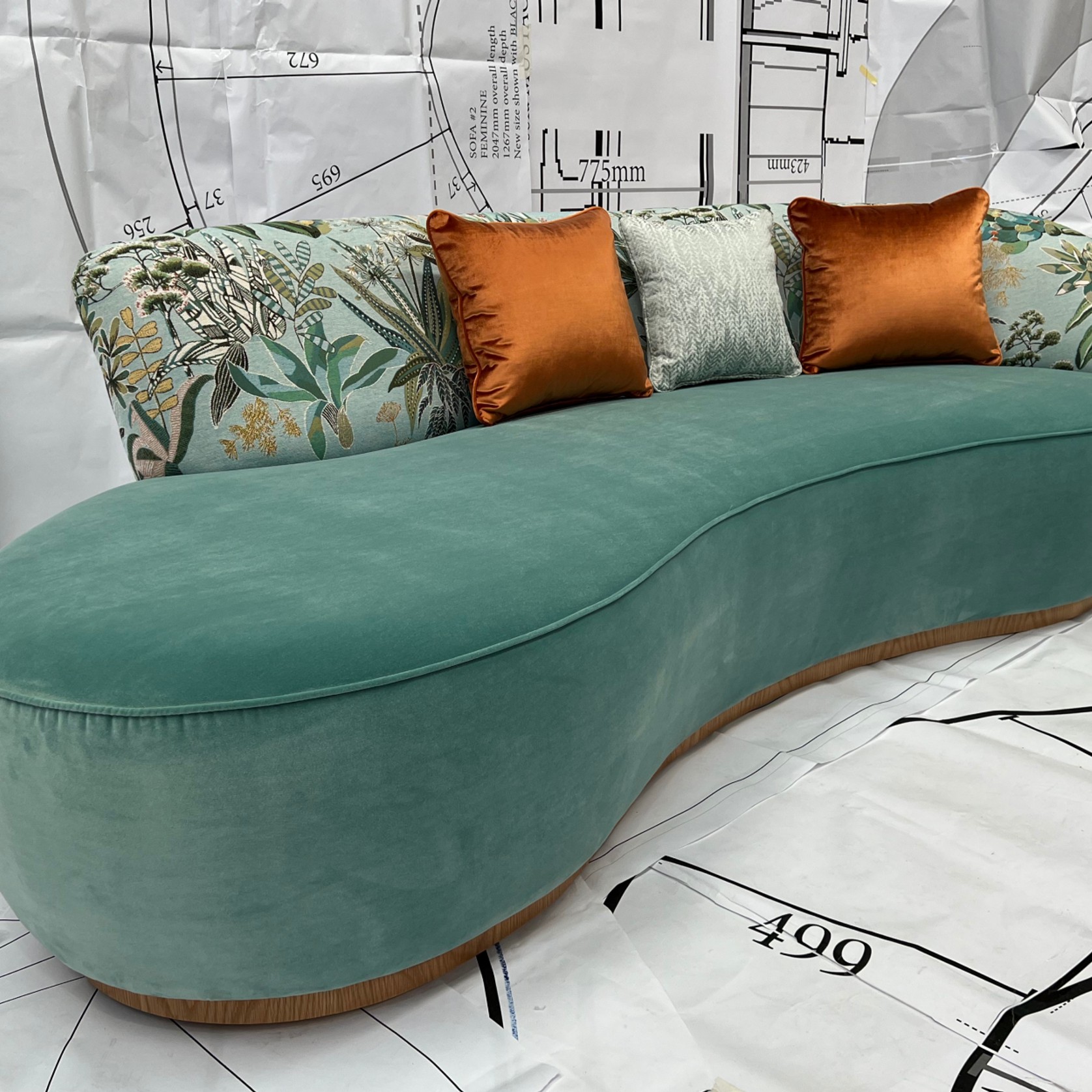 Mid Century Asymmetric Sofa gallery detail image