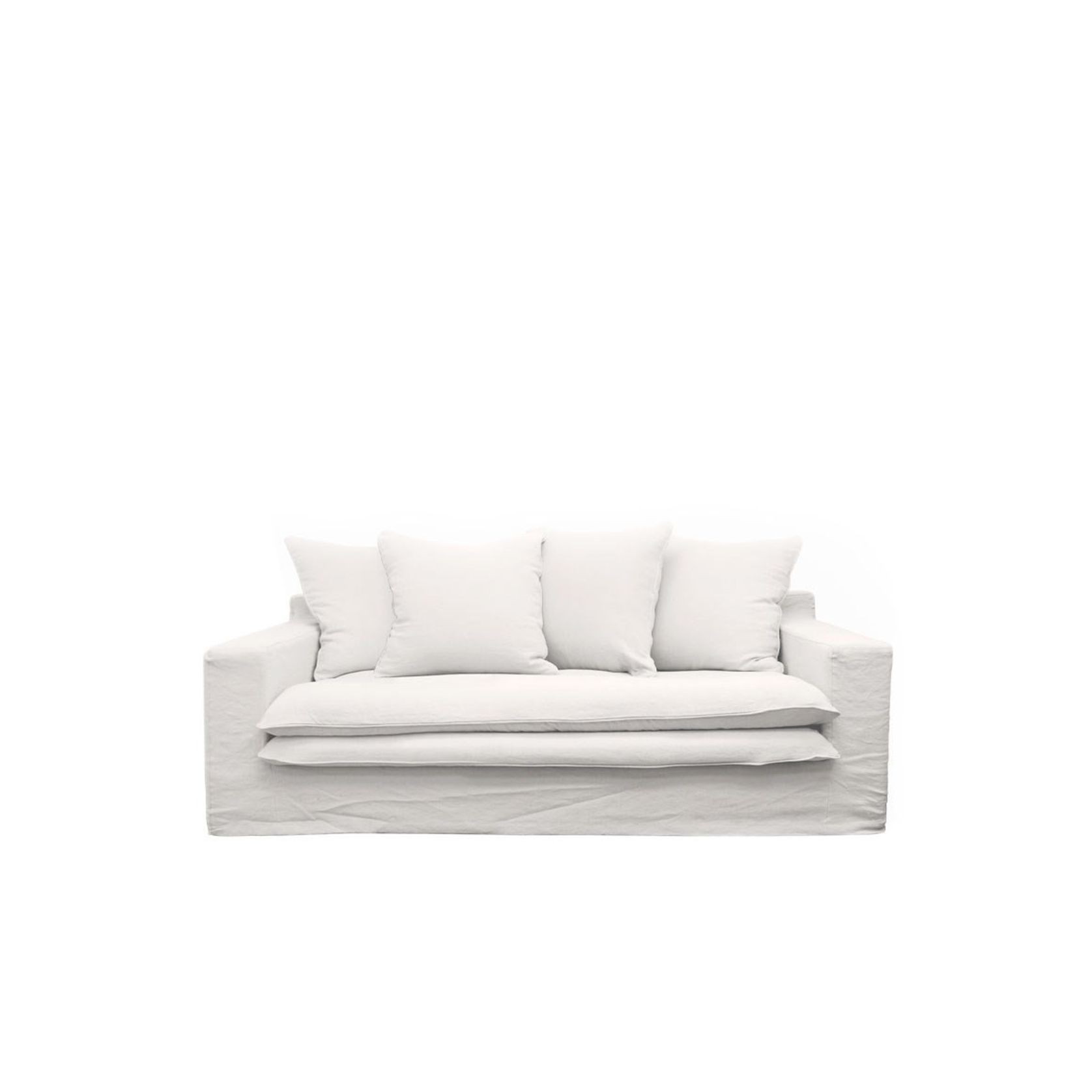 Keely Slipcover Sofa 2 Seater - White gallery detail image