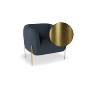 Belle Lounge Chair-Midnight Blue Brushed Matt Gold Legs gallery detail image
