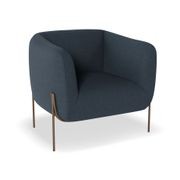 Belle Lounge Chair-Midnight Blue Brushed Matt Gold Legs gallery detail image