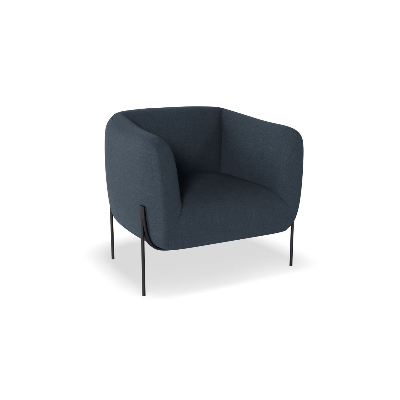 Belle Lounge Chair -Midnight Blue w Brushed Matt Bronze gallery detail image
