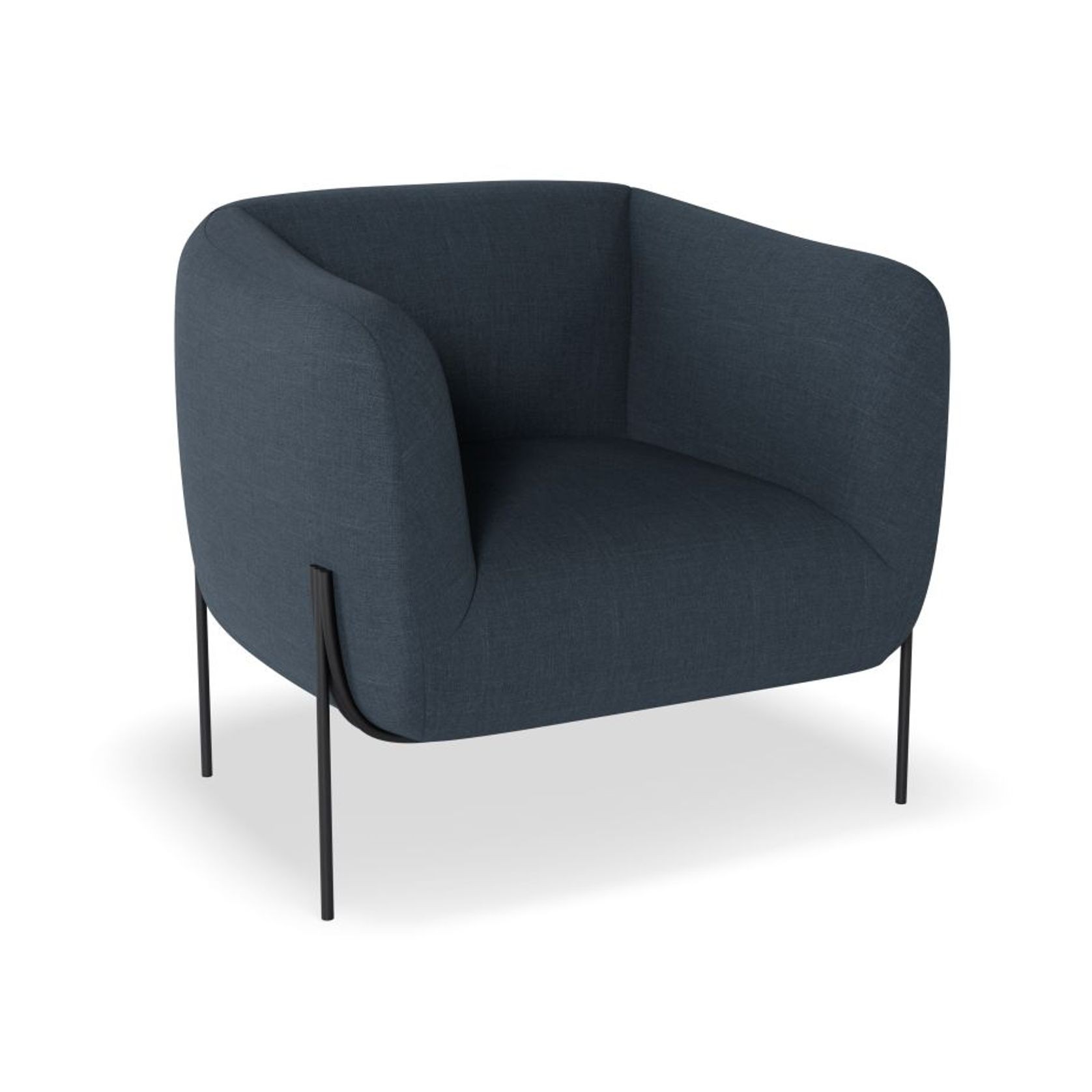 Belle Lounge Chair -Midnight Blue w Brushed Matt Bronze gallery detail image