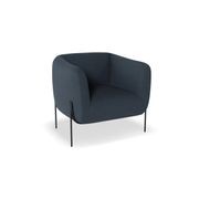 Belle Lounge Chair -Midnight Blue w Brushed Matt Bronze gallery detail image