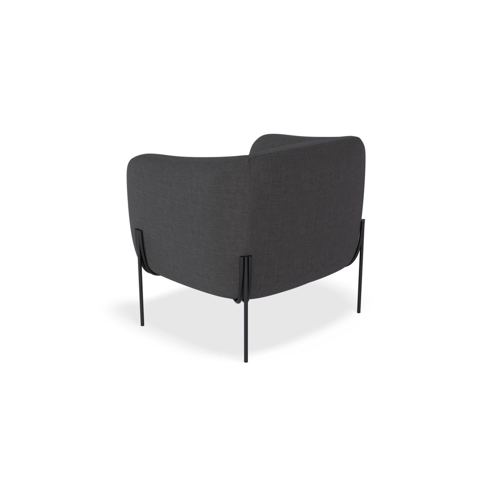 Belle Lounge Chair - Storm Grey - Matt Black Legs gallery detail image