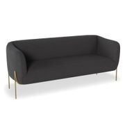Belle 2.5 Seater Sofa -Storm Grey w Brushed Matt Gold gallery detail image