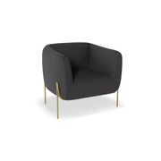 Belle Lounge Chair - Storm Grey -Brushed Matt Gold Legs gallery detail image