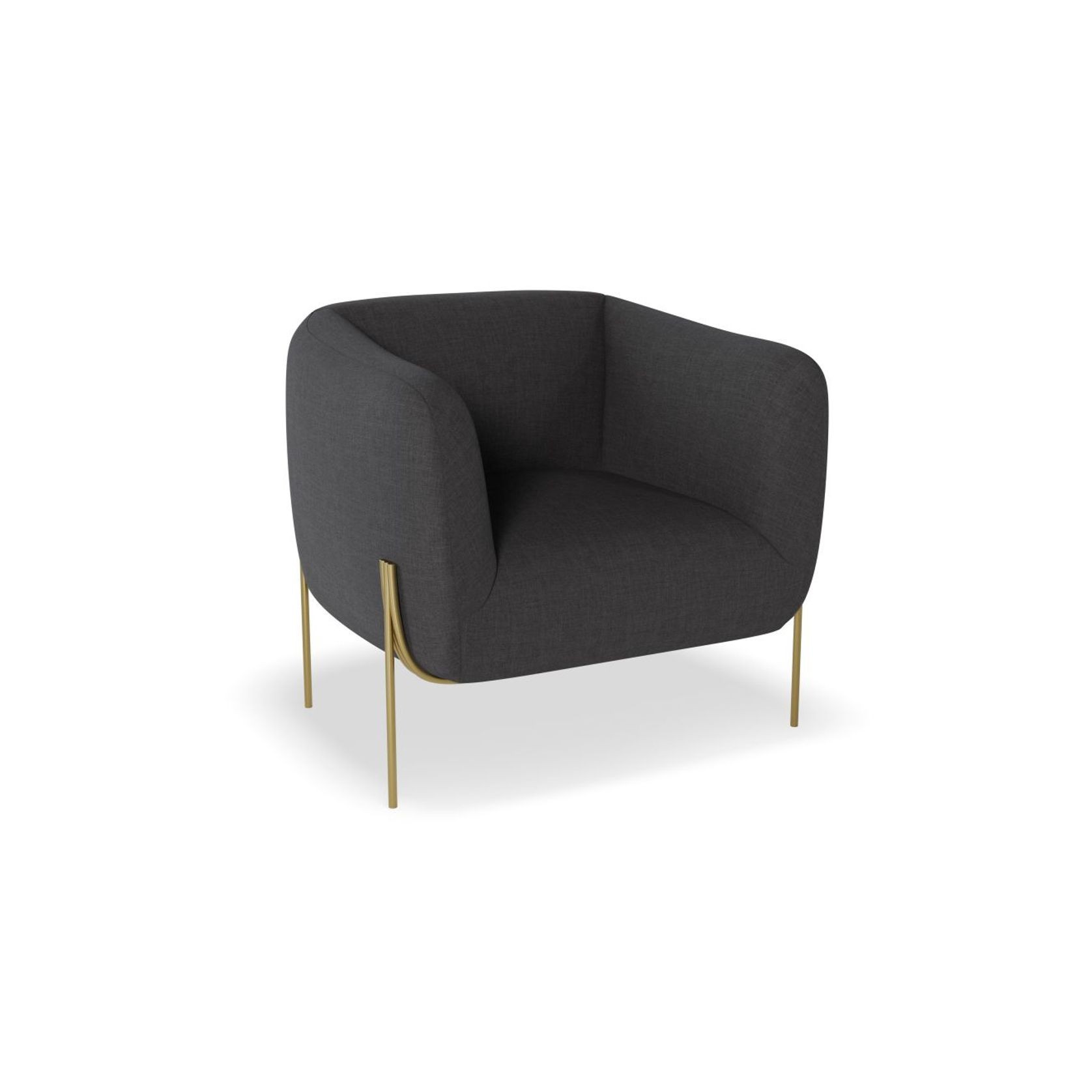 Belle Lounge Chair - Storm Grey - Matt Black Legs gallery detail image