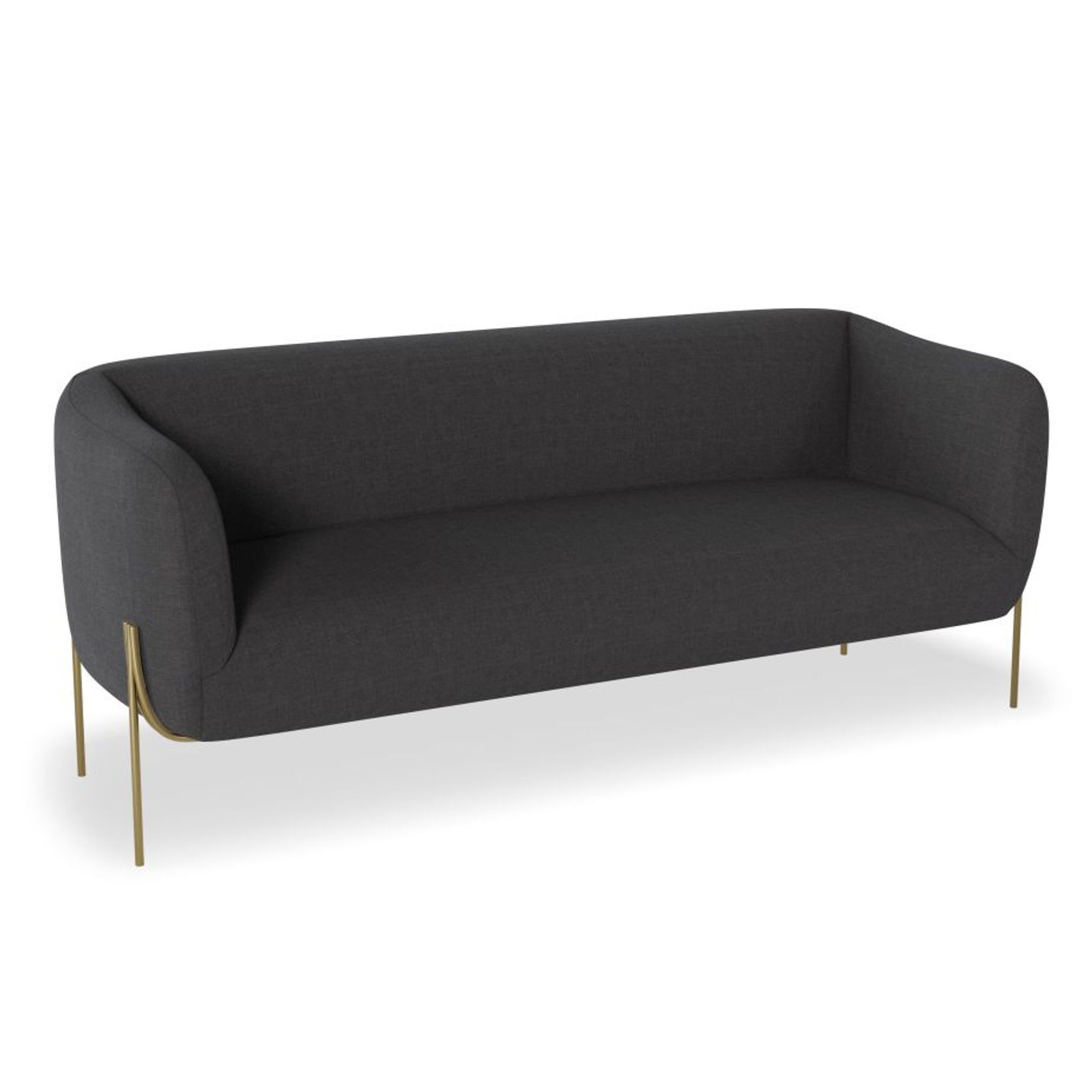 Belle 2.5 Seater Sofa - Storm Grey - Matt Black Legs gallery detail image