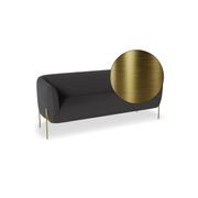 Belle 2.5 Seater Sofa -Storm Grey w Brushed Matt Bronze gallery detail image