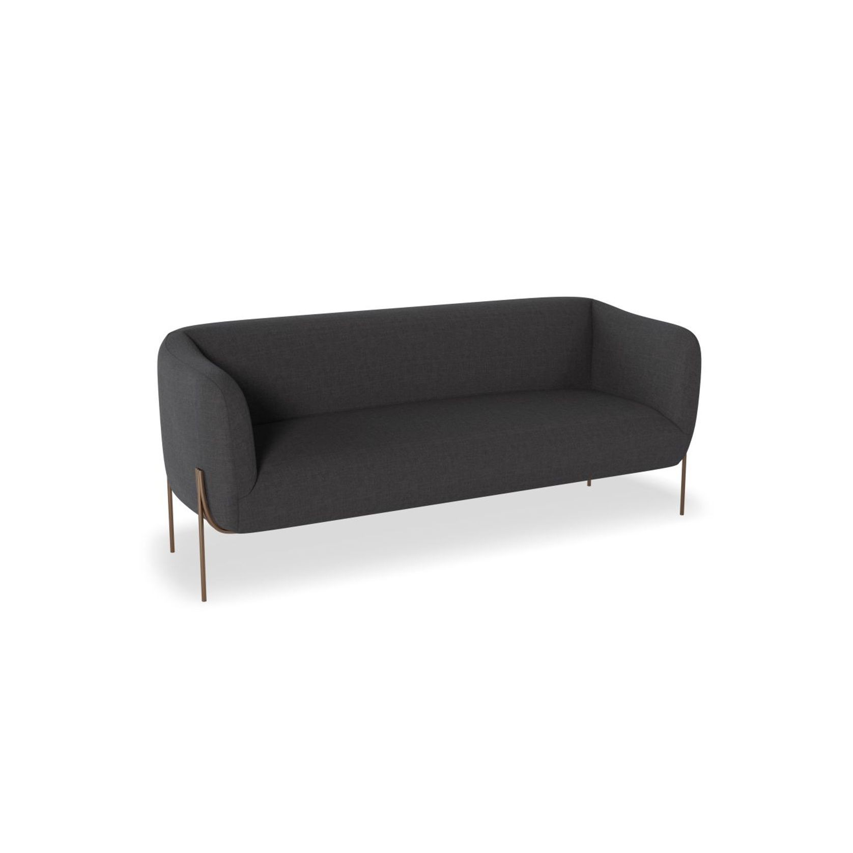 Belle 2.5 Seater Sofa -Storm Grey w Brushed Matt Gold gallery detail image
