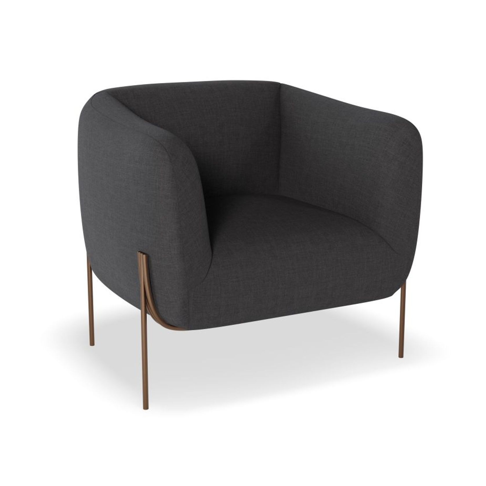 Belle Lounge Chair - Storm Grey - Matt Black Legs gallery detail image