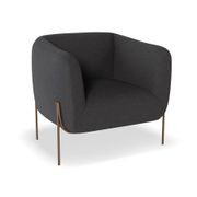 Belle Lounge Chair - Storm Grey - Matt Black Legs gallery detail image