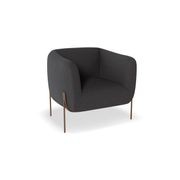 Belle Lounge Chair - Storm Grey - Matt Black Legs gallery detail image