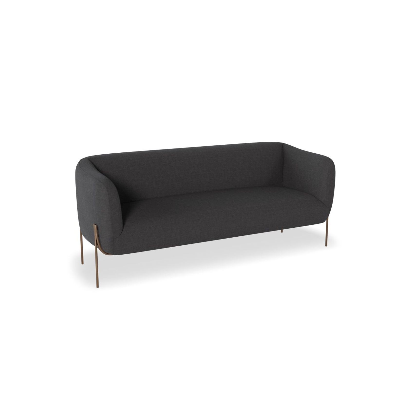 Belle 2.5 Seater Sofa - Storm Grey - Matt Black Legs gallery detail image