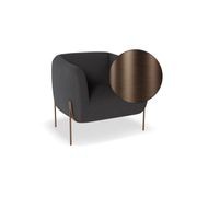 Belle Lounge Chair - Storm Grey - Matt Black Legs gallery detail image
