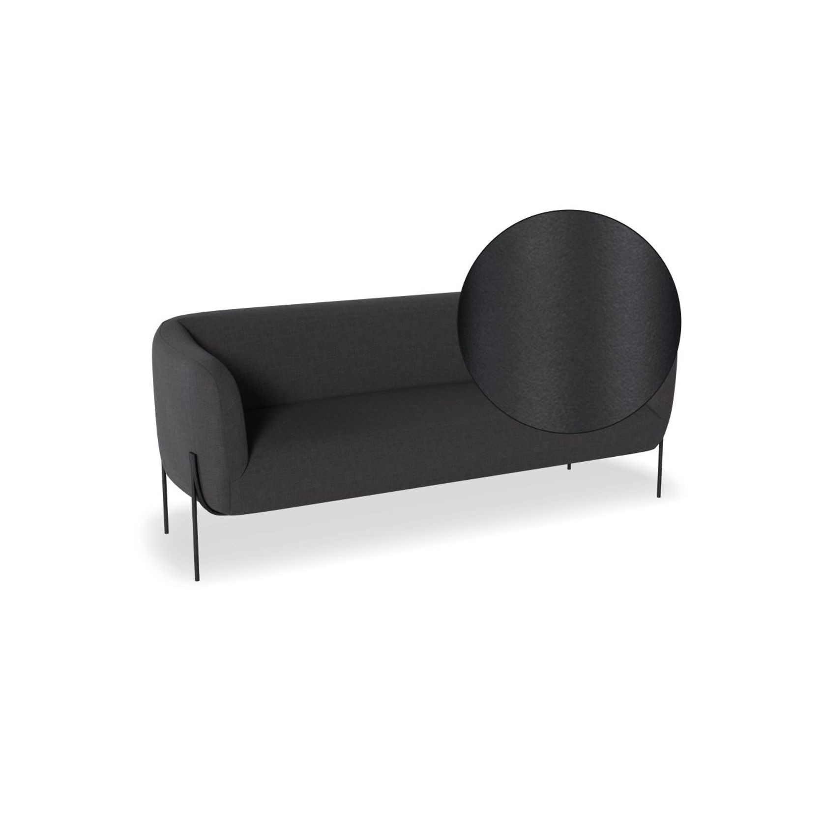 Belle 2.5 Seater Sofa -Storm Grey w Brushed Matt Bronze gallery detail image