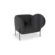 Belle Lounge Chair - Storm Grey - Matt Black Legs gallery detail image