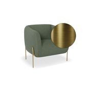 Belle Lounge Chair -Kelp Green-Brushed Matt Bronze Legs gallery detail image