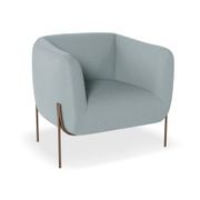 Belle Lounge Chair - Sky Blue -Brushed Matt Bronze Legs gallery detail image