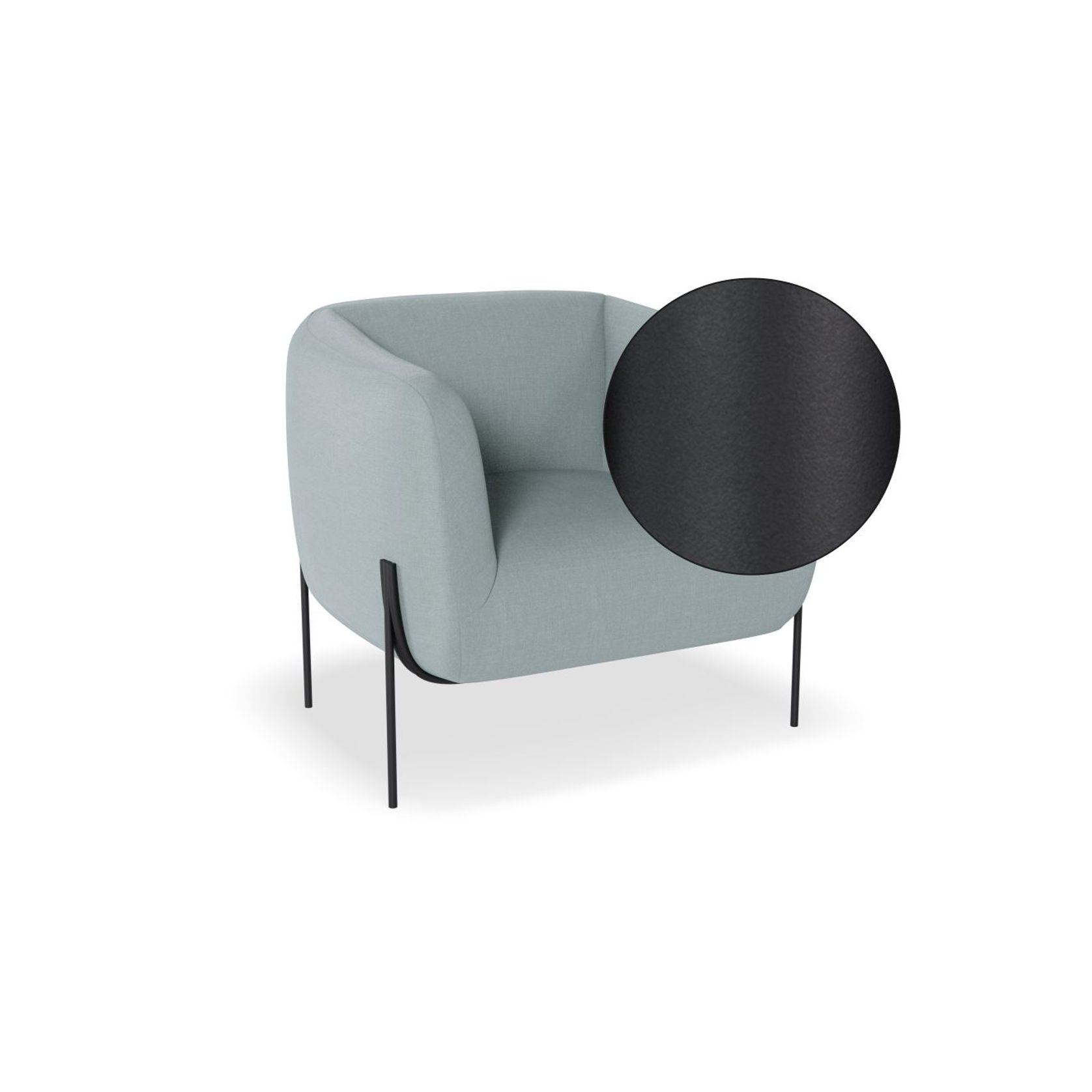 Belle Lounge Chair - Sky Blue -Brushed Matt Bronze Legs gallery detail image