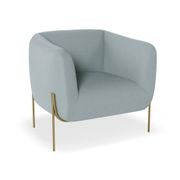 Belle Lounge Chair - Sky Blue -Brushed Matt Bronze Legs gallery detail image