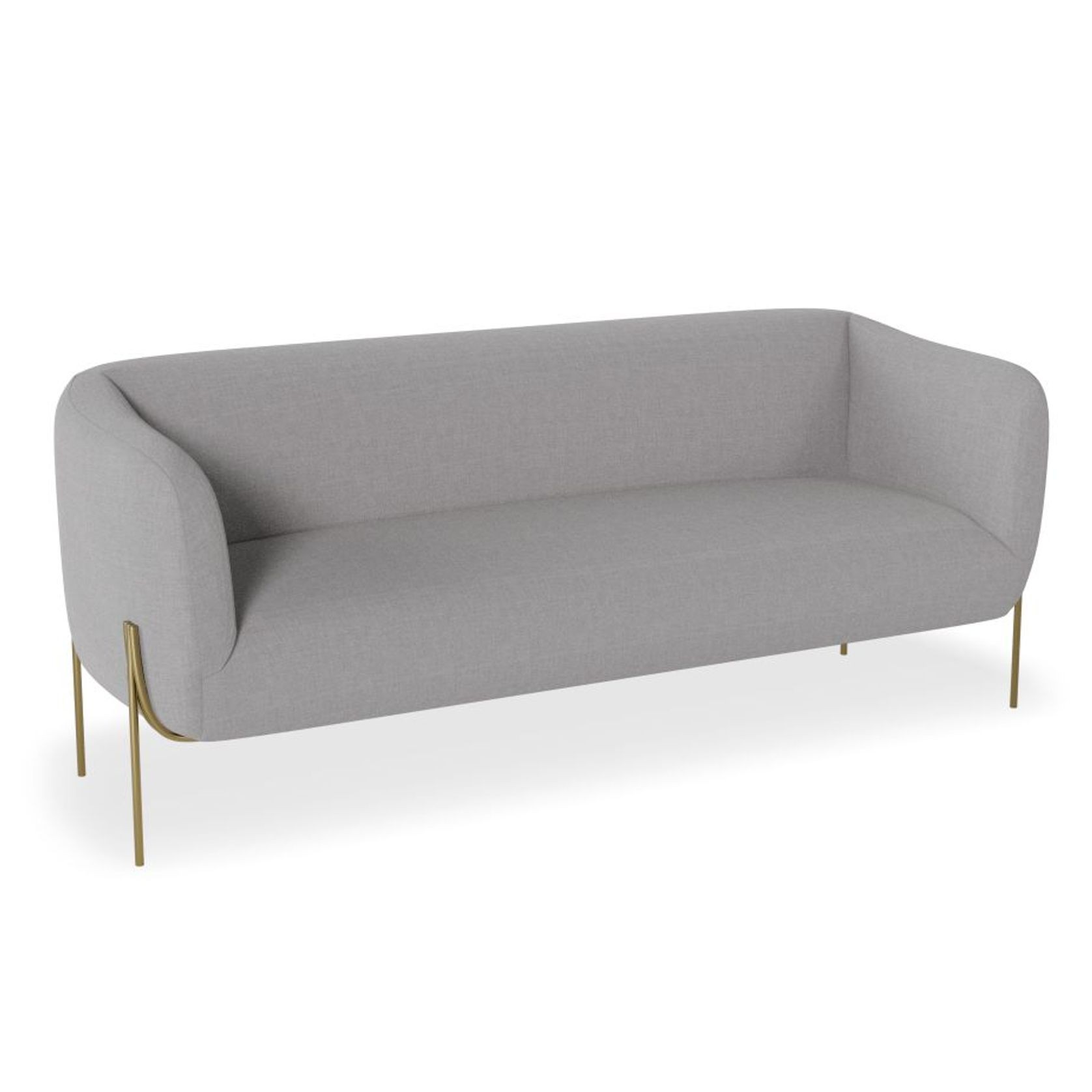 Belle 2.5 Seater Sofa - Cloud Grey w Brushed Matt Gold gallery detail image