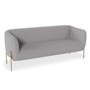 Belle 2.5 Seater Sofa - Cloud Grey w Brushed Matt Gold gallery detail image