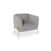 Belle Lounge Chair - Cloud Grey - Matt Black Legs gallery detail image