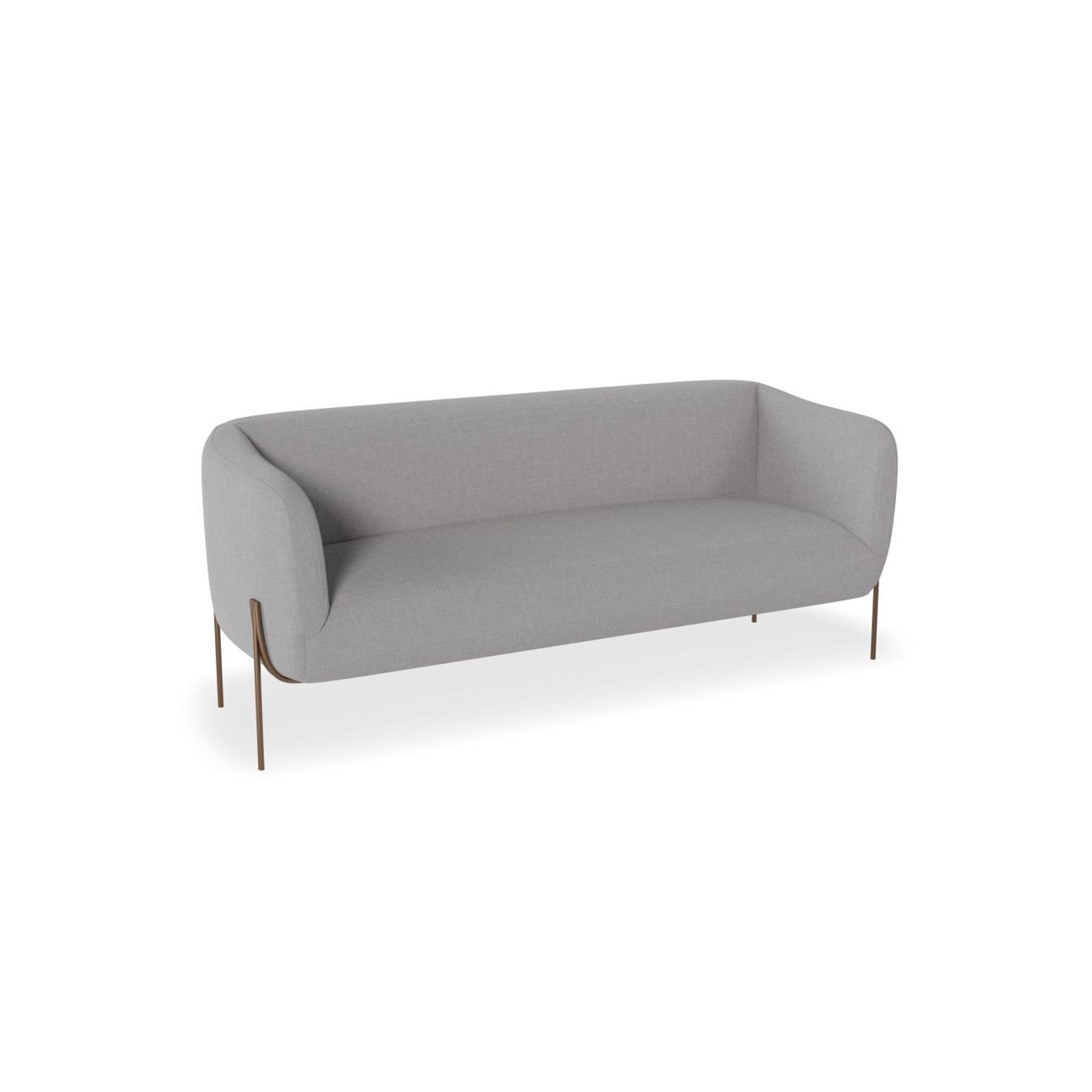 Belle 2.5 Seater Sofa -Cloud Grey w Brushed Matt Bronze gallery detail image