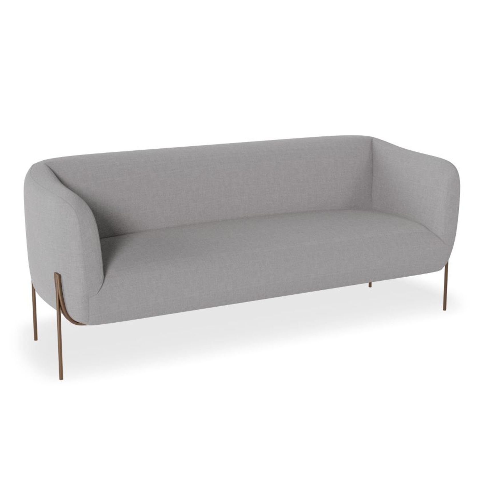 Belle 2.5 Seater Sofa - Cloud Grey w Brushed Matt Gold gallery detail image