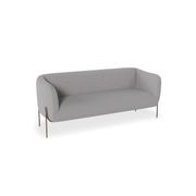 Belle 2.5 Seater Sofa - Cloud Grey w Brushed Matt Gold gallery detail image