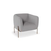 Belle Lounge Chair - Cloud Grey- Brushed Matt Gold Legs gallery detail image