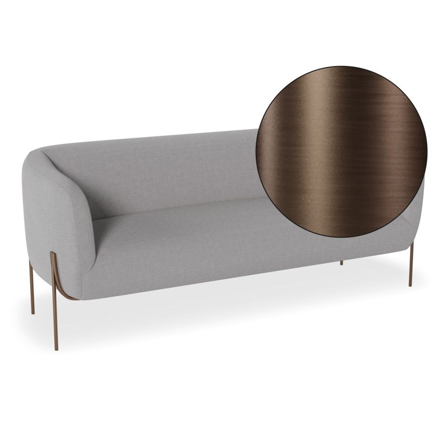 Belle 2.5 Seater Sofa - Cloud Grey - Matt Black Legs gallery detail image