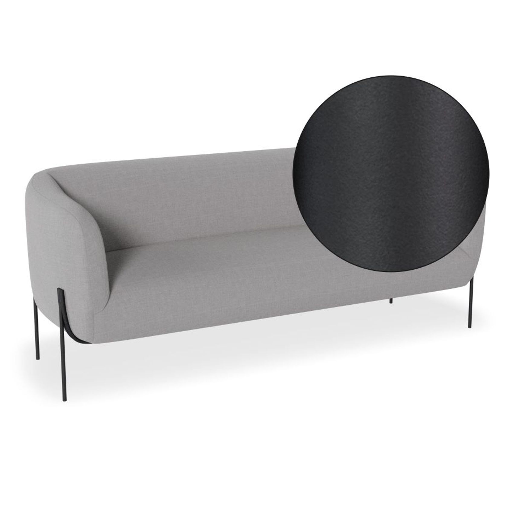 Belle 2.5 Seater Sofa -Cloud Grey w Brushed Matt Bronze gallery detail image