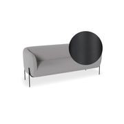 Belle 2.5 Seater Sofa - Cloud Grey w Brushed Matt Gold gallery detail image