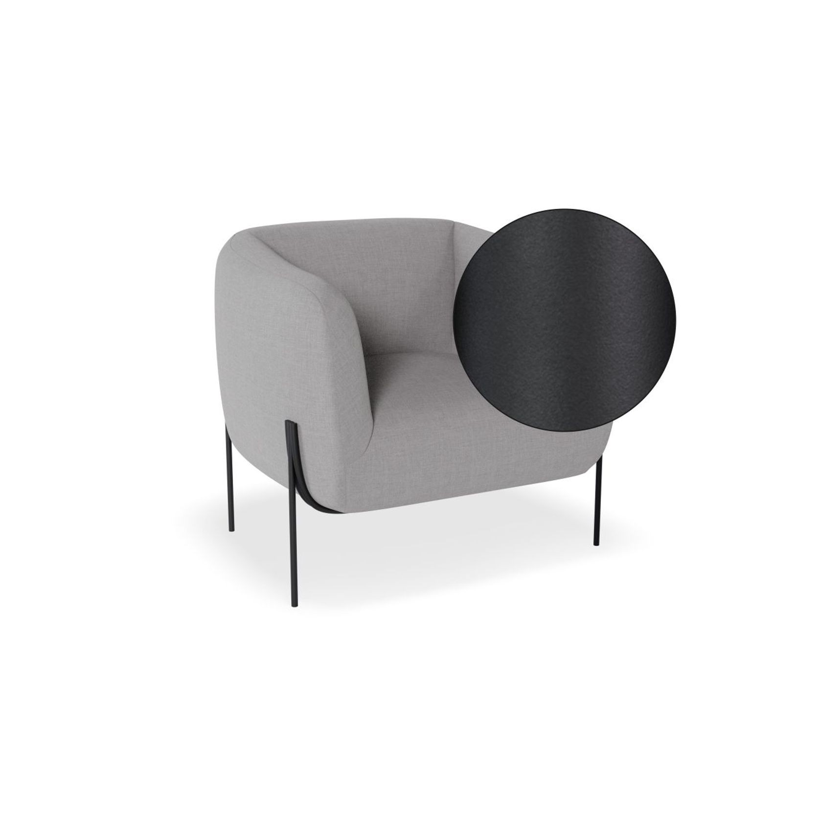 Belle Lounge Chair -Cloud Grey Brushed Matt Bronze Legs gallery detail image