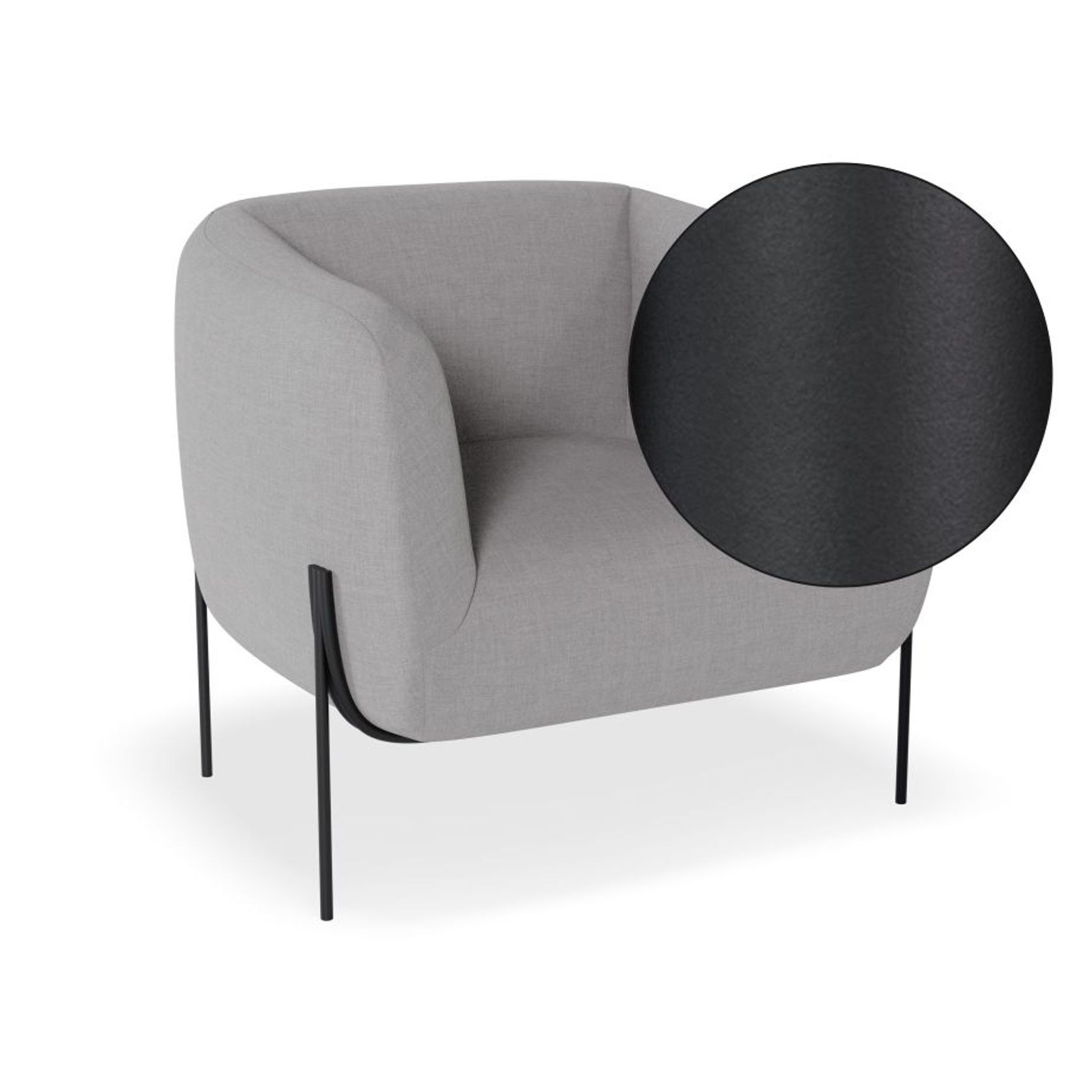 Belle Lounge Chair -Cloud Grey Brushed Matt Bronze Legs gallery detail image