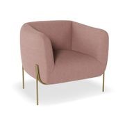 Belle Lounge Chair -Blush Pink Brushed Matt Bronze Legs gallery detail image